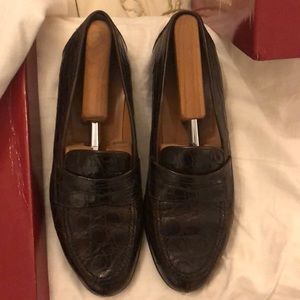 Salvatore Ferragamo Men’s Crocodile Shoes Size 8D